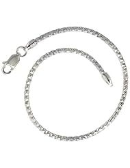 Sterling Silver Italian Snake Chain Necklaces & Bracelets Cross Cut Pattern Diamond Cuts, 2mm thick, Sizes 7 - 30 inch