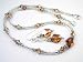 3 Piece Set in Sterling Silver - Copper 3 Piece Set: Sterling Silver Swarovski Crystal Handmade Beaded Necklace, Bracelet and Earrings