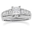 Platinum Diamond Wedding Set - 1.25 Ct.