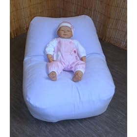 Zippy - Baby Bean Bag Relaxer Changing mat - Feeding - Sleeping - Blue Washable Faux Suede