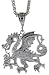 Sterling Silver 1 5/8 (41 mm) Diamond Cut Dragon Pendant