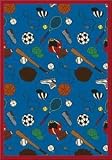 5'4 x 7'8 Joy Carpets Games People Play Collection 2000 Multi-Sport 1417 - 03 Blue Rectangular