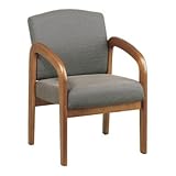 IMAGE OF Medium Oak Finish Visitors Chair (special order) Fabric Color: Champagne - Truffle