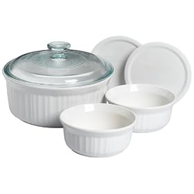 CorningWare French White 6-piece Cooking and Baking Set