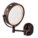 8 Oil Rubbed Bronze Finish Dual Sided Surround Light Wall Mount Makeup Mirror (Hardwired Model)