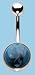 Blue Marble Fireball Navel Bar 14 gauge by 3/8 in length