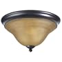 Globe Senneville Flush Mount Ceiling Fixture, Crimson Coffee with Amber Globe #6085201