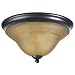 Globe Senneville Flush Mount Ceiling Fixture, Crimson Coffee with Amber Globe #6085201
