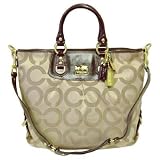 Coach Op Art Sateen Signature Madison Julianne Convertable Tote Handbag 12963