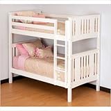 Base Camp Twin over Twin Bunk Bed with Vertical Ladder / Guard Rail in White