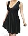 Anca Demi Women's V-Neck Sleeveless Fit And Flare Ruched Waist Skater Dress Plus