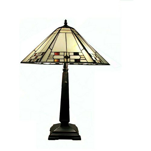 41XJDp%2BXvyL Tiffany Style White Mission Style Table Lamp, 23 Inch