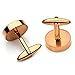 PenSee Classic Stainless Steel Rose Gold Round Cufflinks for Men With Gift Box