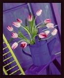 IMAGE OF Pink Tulips In A Watering Can, Framed Art Print by Larry Berman