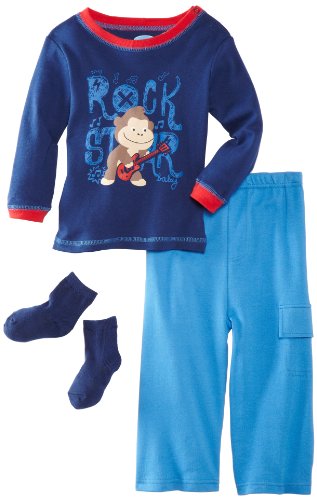 Bon Bebe Baby Boys' Rock Star Top, Pant, and Socks Set