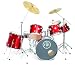 HB Predator 7 Piece Drums Sunset Beach Red Finish Complete Drum Set