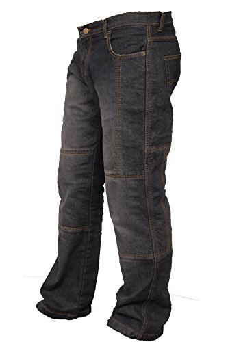 Newfacelook Men's Motorcycle 14oz Jeans Reinforced With Protective Linning
