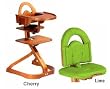 Svan High Chair from Scandinavian Child with Infant Kit and Cushion, Lime Cushion with Cherry Wood