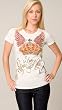 Christian Audigier White Crown Winged Foil Tee