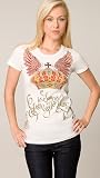 Christian Audigier White Crown Winged Foil Tee