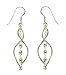 Silver Ladies Open Twist with Central Sprial Twist Hook Wire Drop Earrings