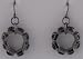 Silver Circles with Black Stone Inlays Earrings