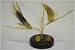 Double fish horn carving sculpture, hand carved