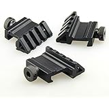 PROSUPPLIES 3 PCS Tactical 45 Degree Angle Offset 20mm Weaver Rail Mount Picatinny 4 Slot