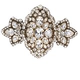 Lee Angel Light Bronze Cubic Zirconia and Crystal Winged Brooch