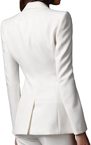 Women's White Suit Set Jacket And Pant (8, White)