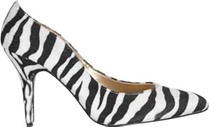 Adult's 80s Zebra Pump Shoes (Size: Medium 7-8)