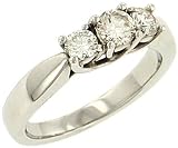  : Ladies 3 Stone Round Trellis Design Diamond Ring Diamond .75cttw I/Vs2
