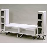 JKプラン カジュアルテレビラックセット ホワイト ga-003/ga-004×2