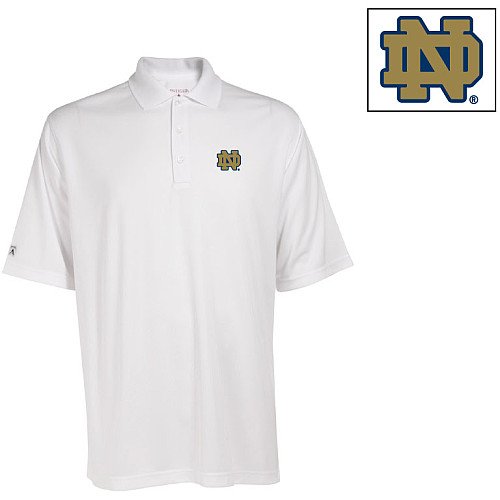 NCAA Men's Notre Dame Fighting Irish Exceed Desert Dry Lite Polo (White, X-Large)