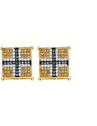 Real Diamond Earrings 0.50CTW DIAMOND MICRO PAVE EARRING Yellow-gold 10K
