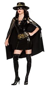 Secret Wishes Women's Lady Zorro Adult Costume Dress, Multicolor, Medium
