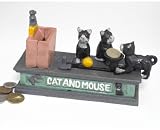 Antique Replica Cat and Mouse Authentic Foundry Iron Mechanical Bank