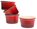Le Creuset Stoneware 4-3/4-Ounce 4-Piece Ramekin Set, Red