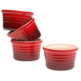 LeCreusetStoneware4-3/4-Ounce4-PieceRamekinSet,Red