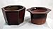 Self Watering Glazed Ceramic Pot - Red - 6 3/8