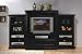 Black Finish Wood Planked Country Look Entertainment Center (Up to 36