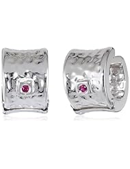 ELLE Jewelry Hammered Sterling Silver Hoop Earrings