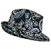 41XJcbSOciL. AA75  BLACK BLUE GREEN FANCY PAISLEY STRUCTURED FEDORA HAT