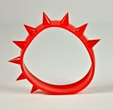 6pk RED Rubber Spike Bracelet Wristband Cyber Goth Emo