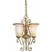 Kichler Lighting 2756WBR Kendale 3-Light Convertible Pendalette, Wispy Brelee with Crème Caramel Glass