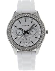 Fossil Womens ES3001 Stainless Steel Analog White Dial Watch