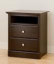 Prepac Regency Espresso Tall 2-Drawer Night Table