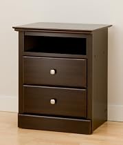 Prepac Regency Espresso Tall 2-Drawer Night Table