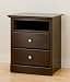 Prepac Regency Espresso Tall 2-Drawer Night Table Image