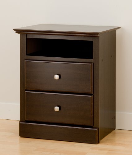 Prepac Regency Espresso Tall 2-Drawer Night Table